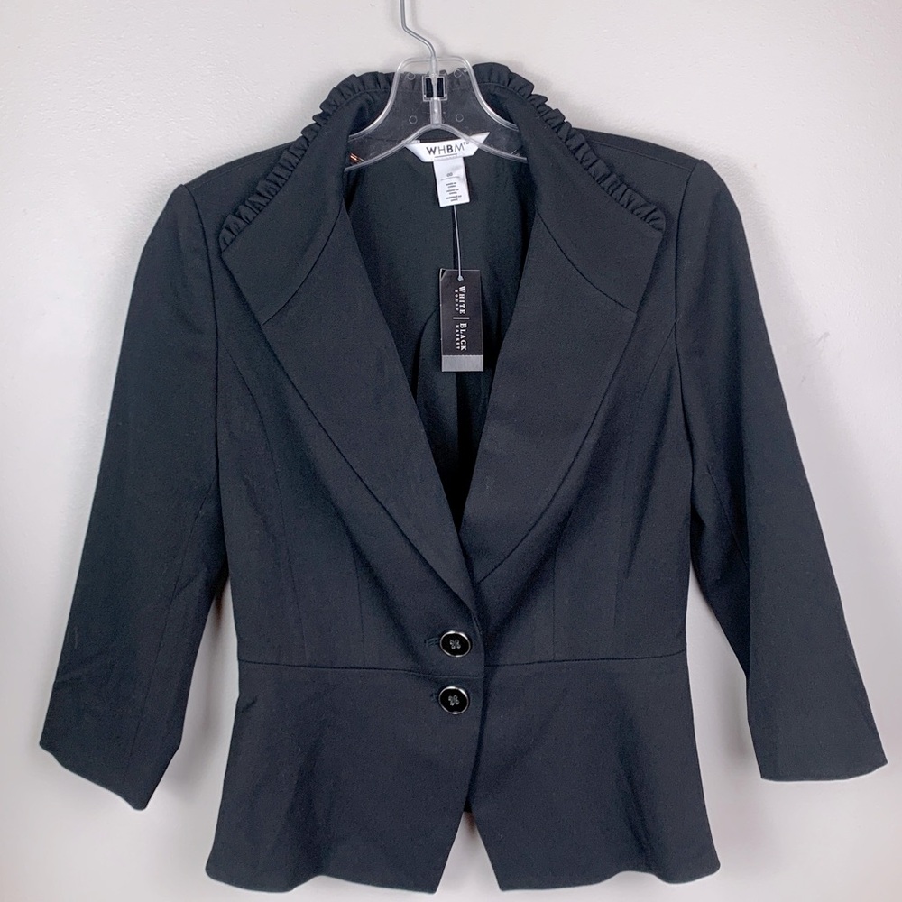White House Black Market Seasonless Ruffle Blazer NEW! - Picture 7 of 9